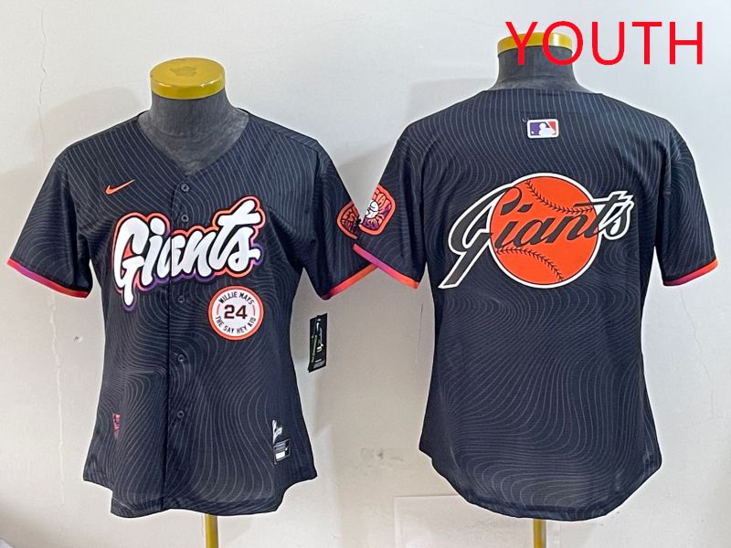 Youth San Francisco Giants Blank Black Second generation Joint Name 2025 Nike MLB Jersey style 12